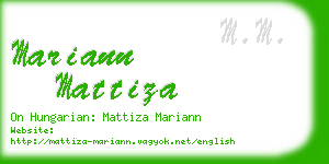 mariann mattiza business card